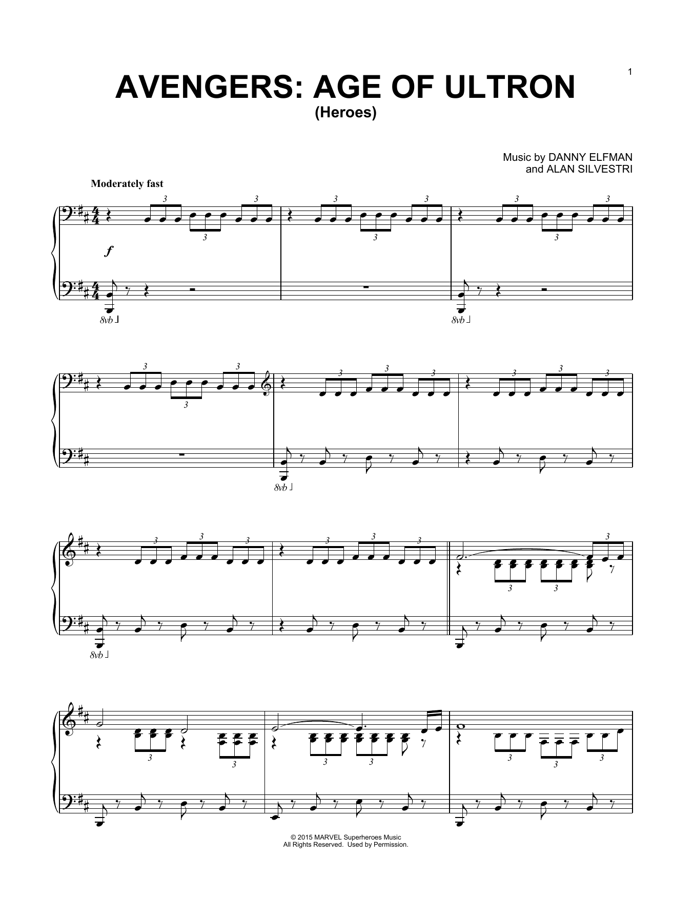 Download Danny Elfman Heroes (from Avengers: Age of Ultron) Sheet Music