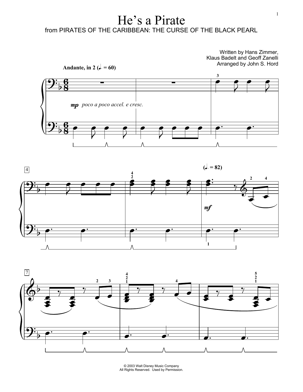 Download Klaus Badelt He's A Pirate (from Pirates Of The Cari Sheet Music