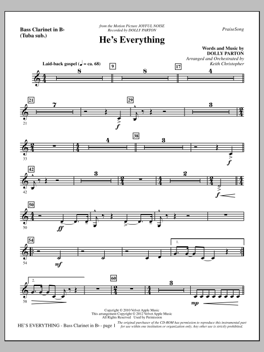 Download Keith Christopher He's Everything - Bass Clarinet (sub. T Sheet Music