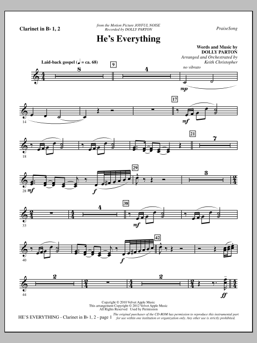 Download Keith Christopher He's Everything - Bb Clarinet 1 & 2 Sheet Music