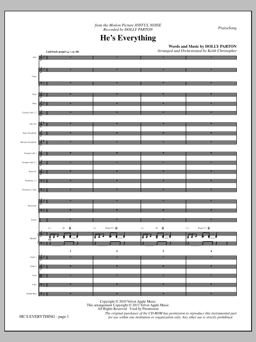 Download Keith Christopher He's Everything - Full Score Sheet Music