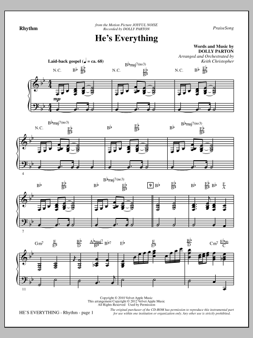 Download Keith Christopher He's Everything - Rhythm Sheet Music