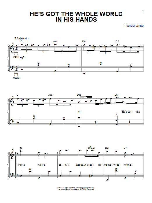 Download Gary Meisner He's Got The Whole World In His Hands Sheet Music