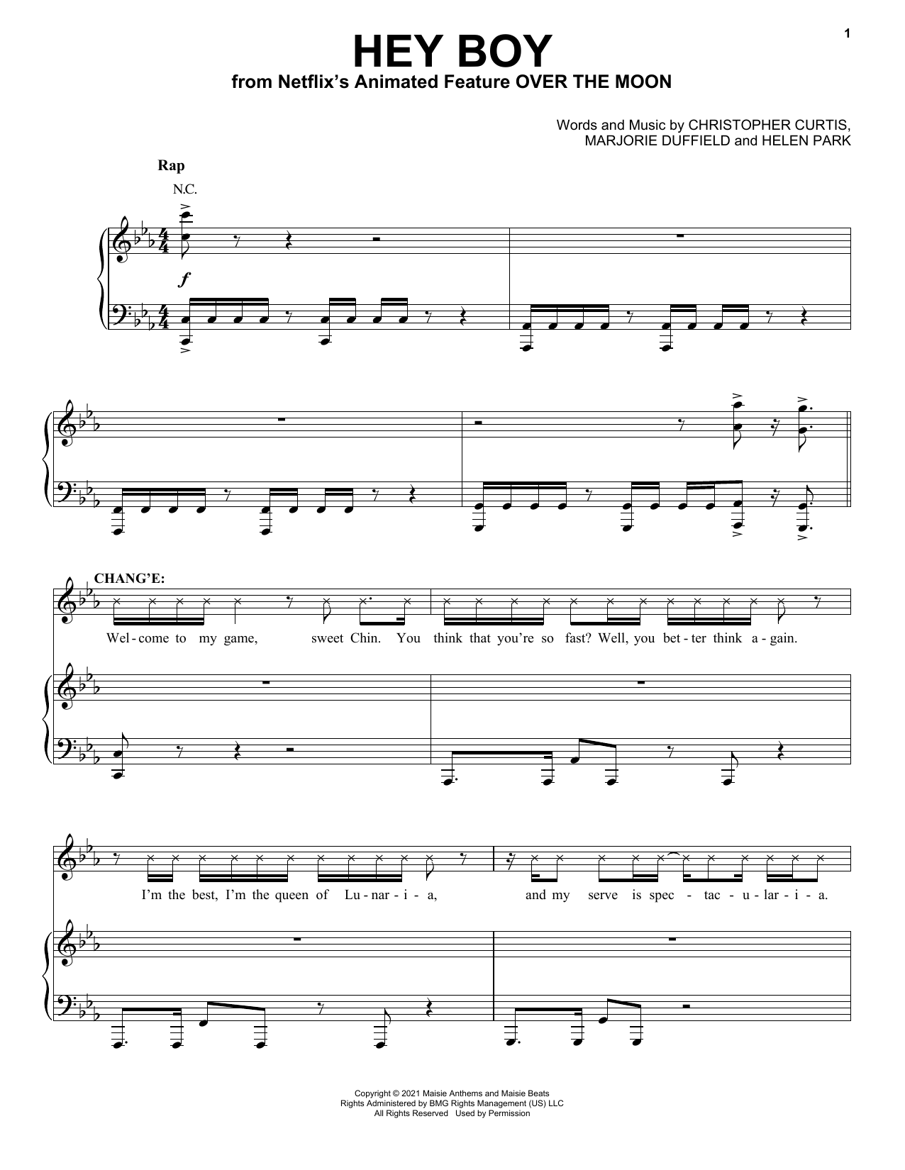 Download Phillipa Soo and Robert G. Chiu Hey Boy (from Over The Moon) Sheet Music