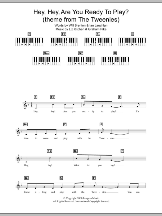 Download Liz Kitchen Hey, Hey, Are You Ready To Play? (theme Sheet Music