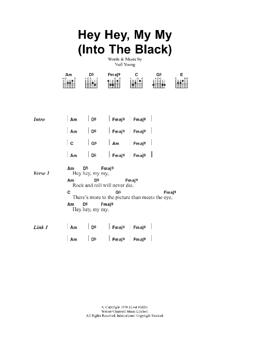 Download Oasis Hey Hey, My My (Into The Black) Sheet Music