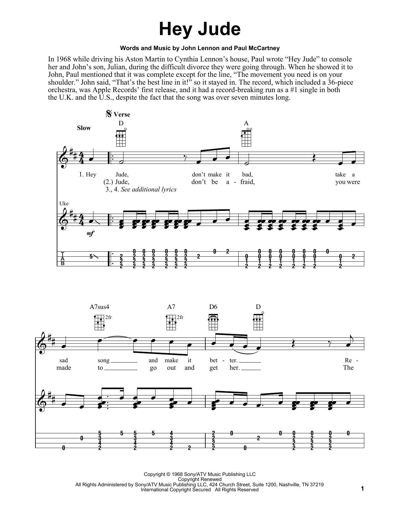 Download The Beatles Hey Jude Sheet Music