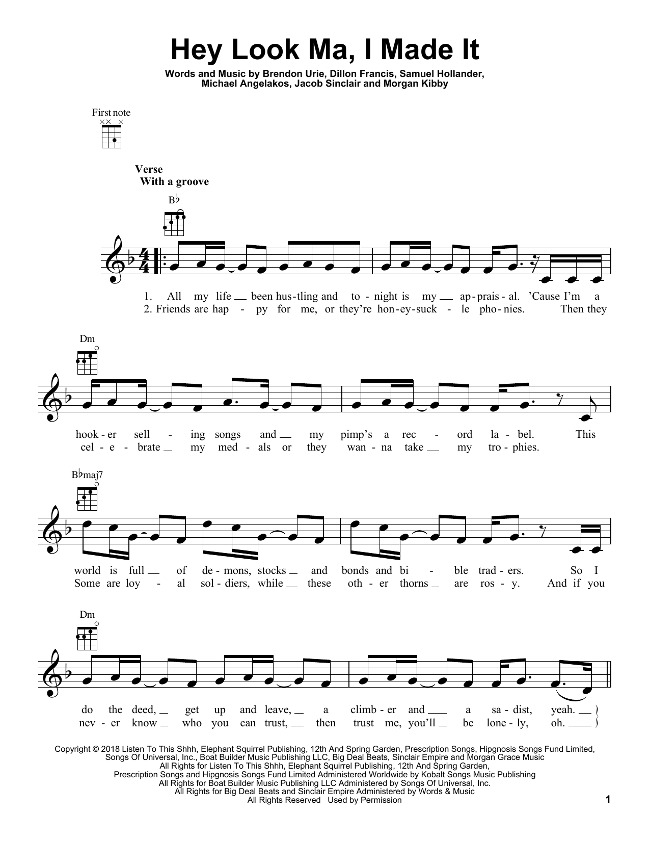 Download Panic! At The Disco Hey Look Ma, I Made It Sheet Music