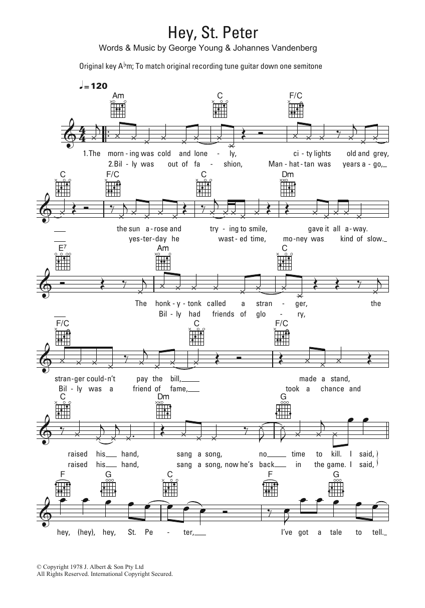 Download Flash And The Pan Hey, St. Peter Sheet Music