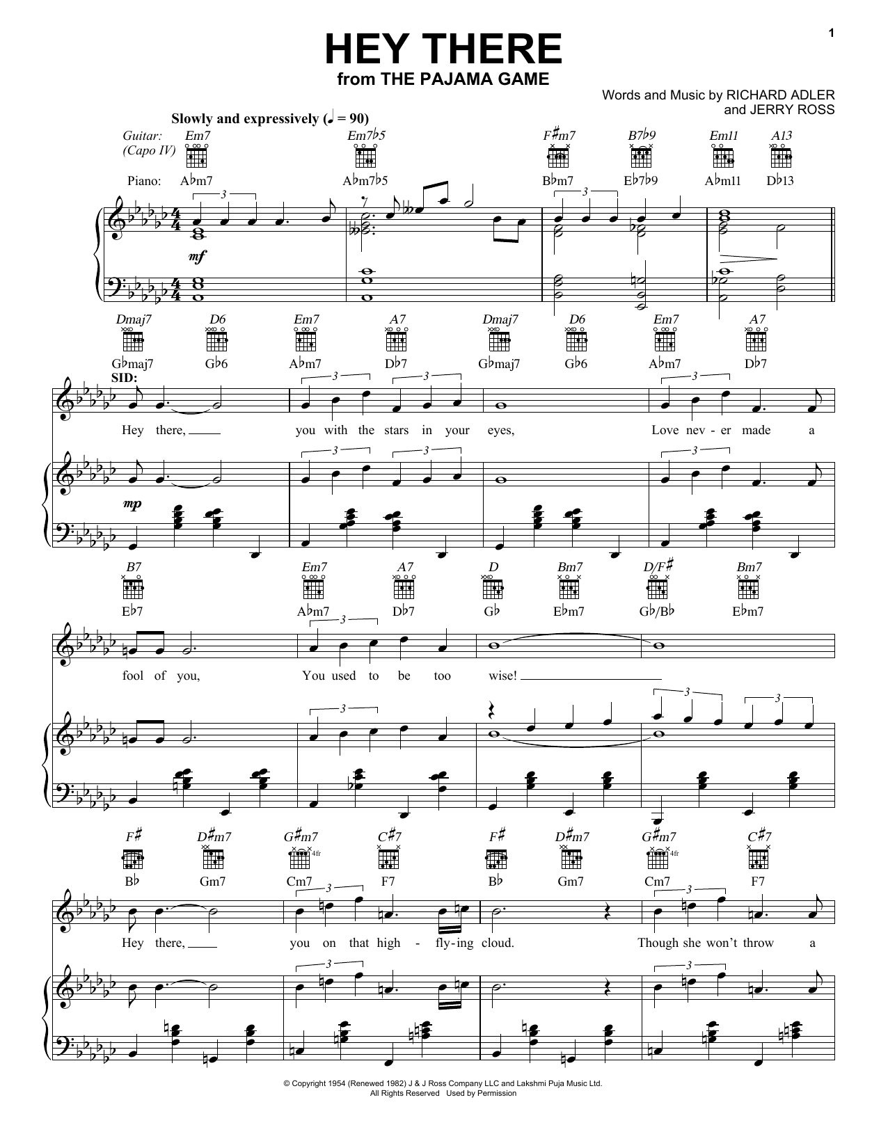 Download Richard Adler Hey There Sheet Music