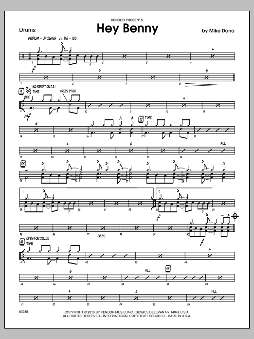 Download Mike Dana Hey Benny - Drums Sheet Music