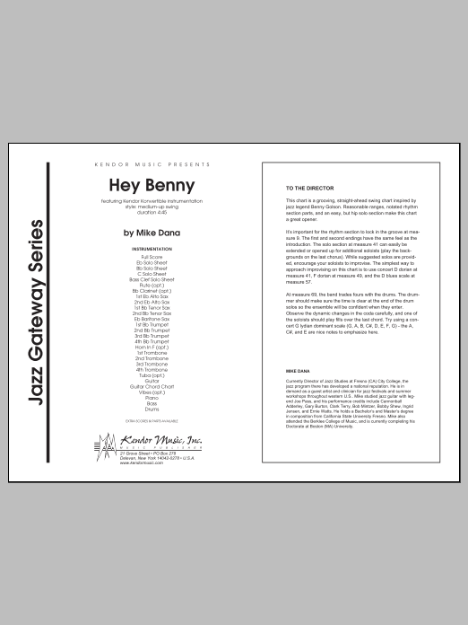 Download Mike Dana Hey Benny - Full Score Sheet Music