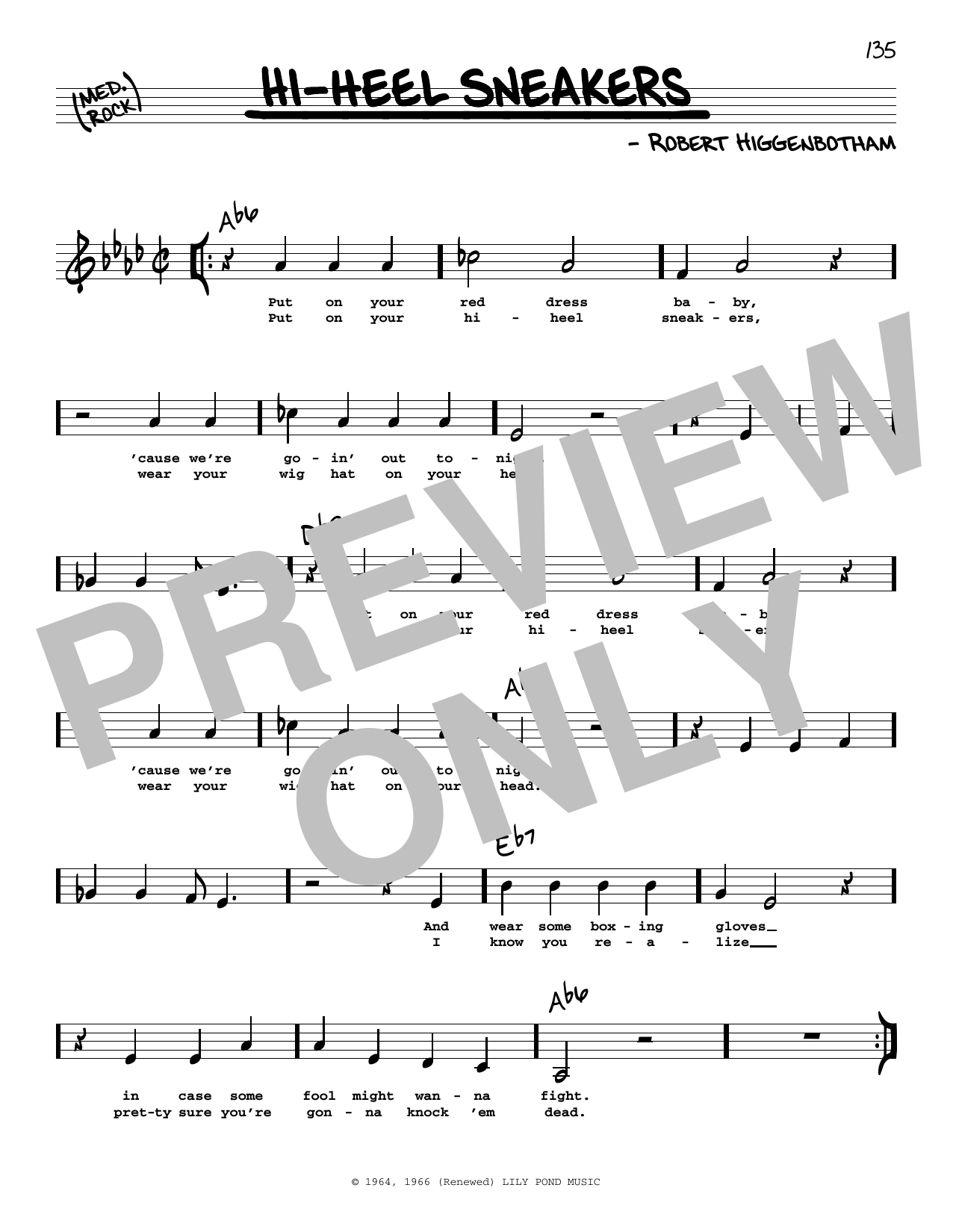 Stevie Wonder Hi-Heel Sneakers (Low Voice) sheet music notes printable PDF score