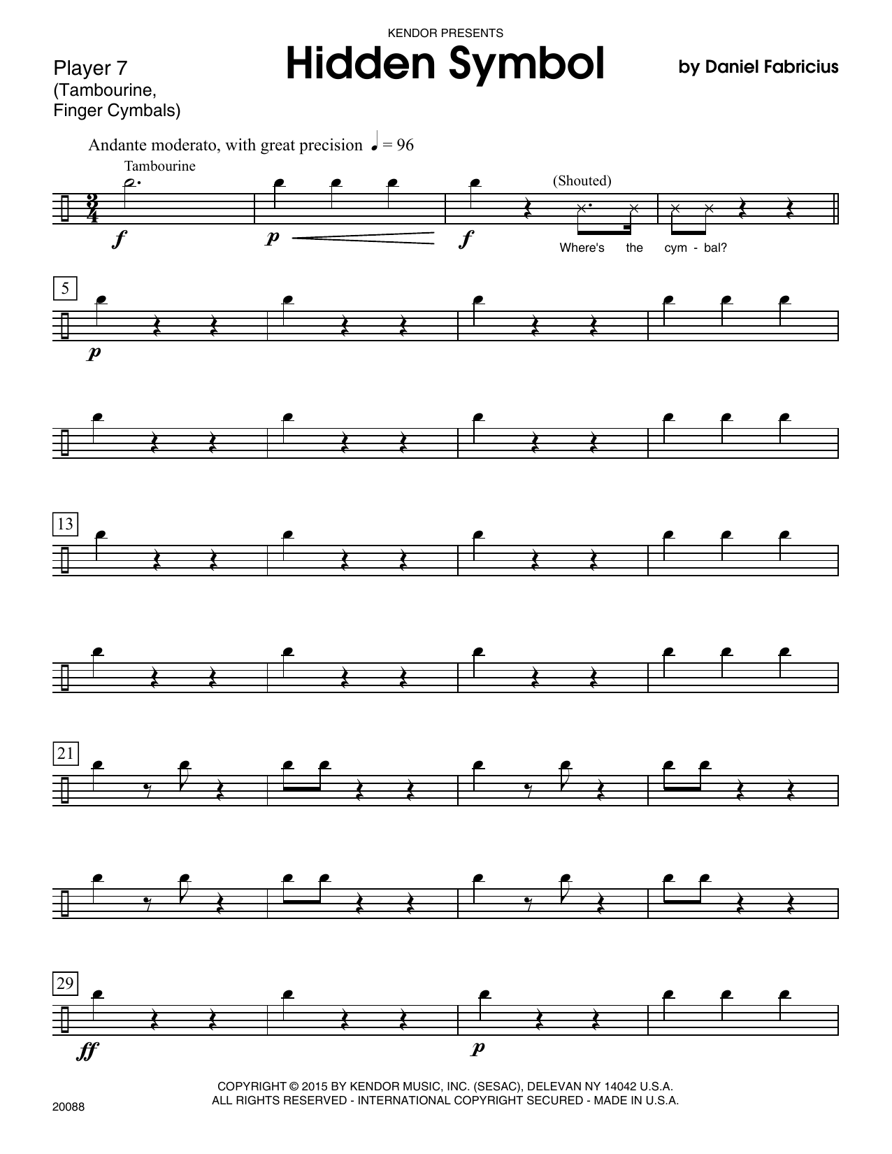 Download Fabricius Hidden Symbol - Percussion 7 Sheet Music
