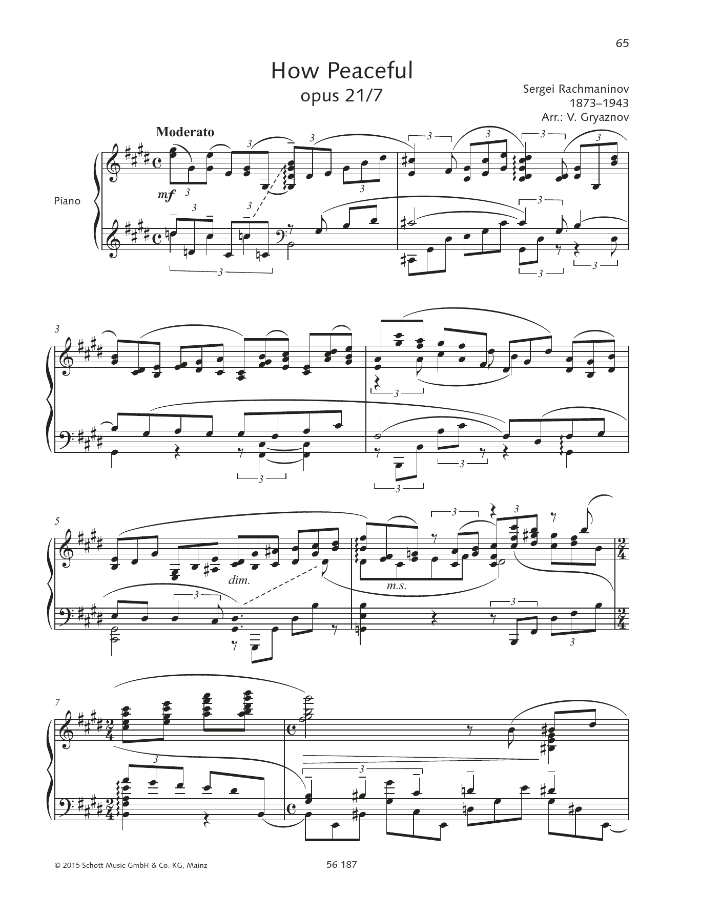 Download Sergei Rachmaninoff Hier ist es schön Sheet Music