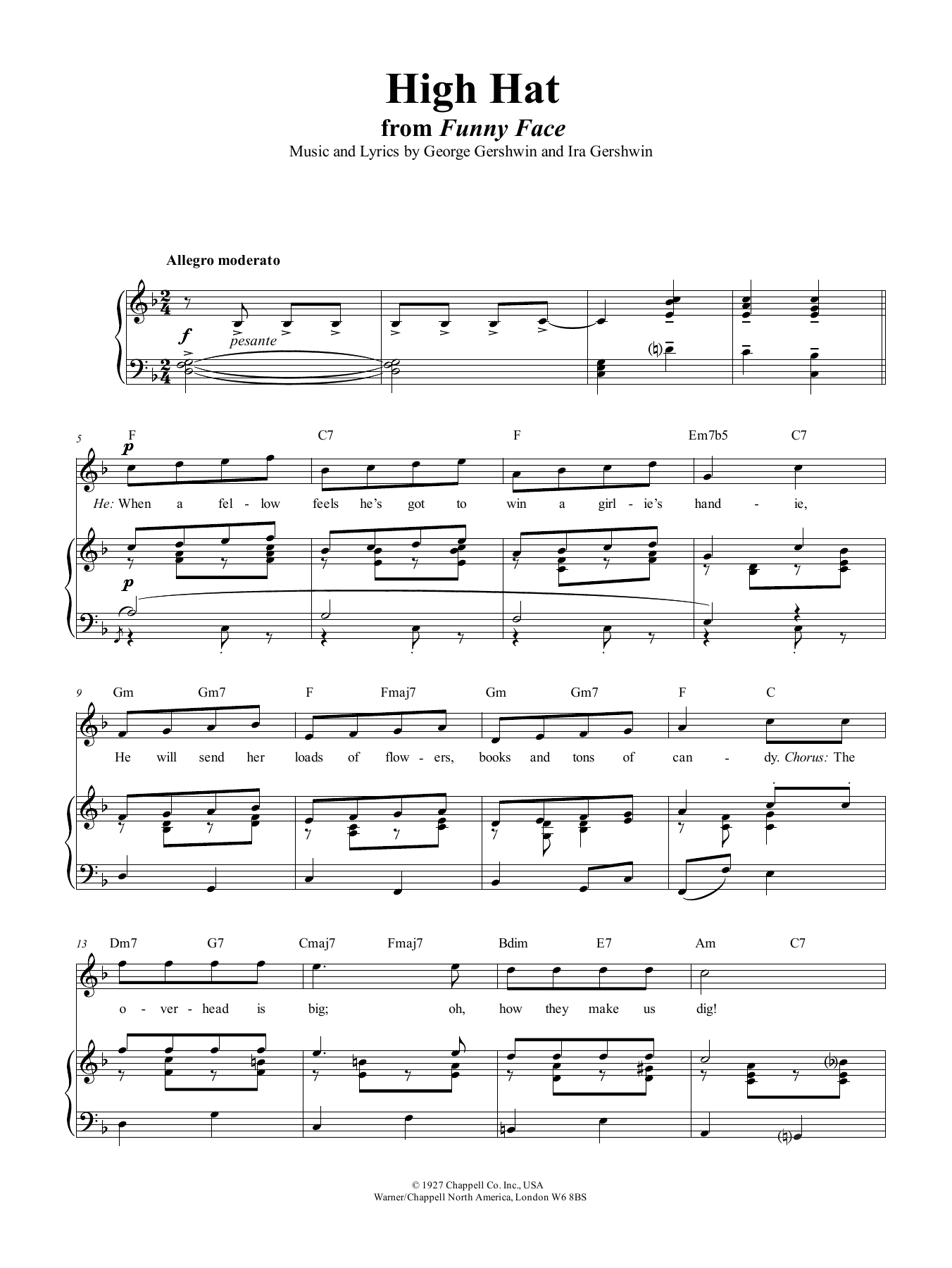 Download George Gershwin High Hat Sheet Music