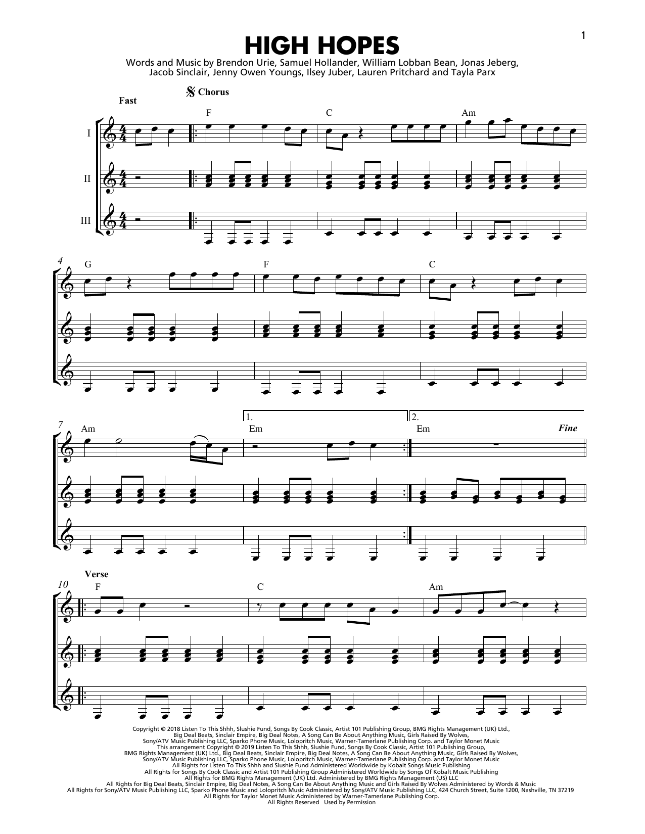 Download Panic! At The Disco High Hopes Sheet Music