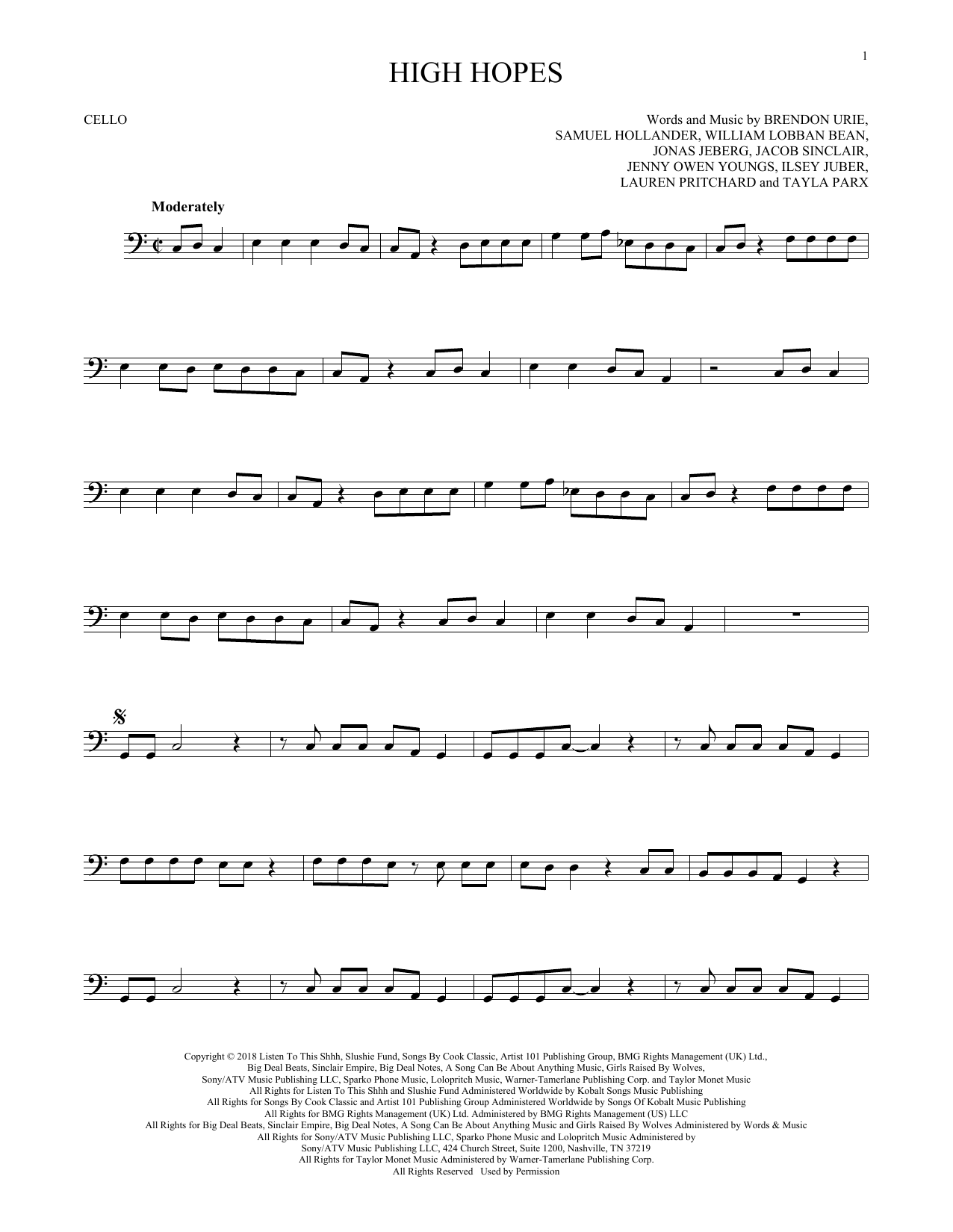 Download Panic! At The Disco High Hopes Sheet Music
