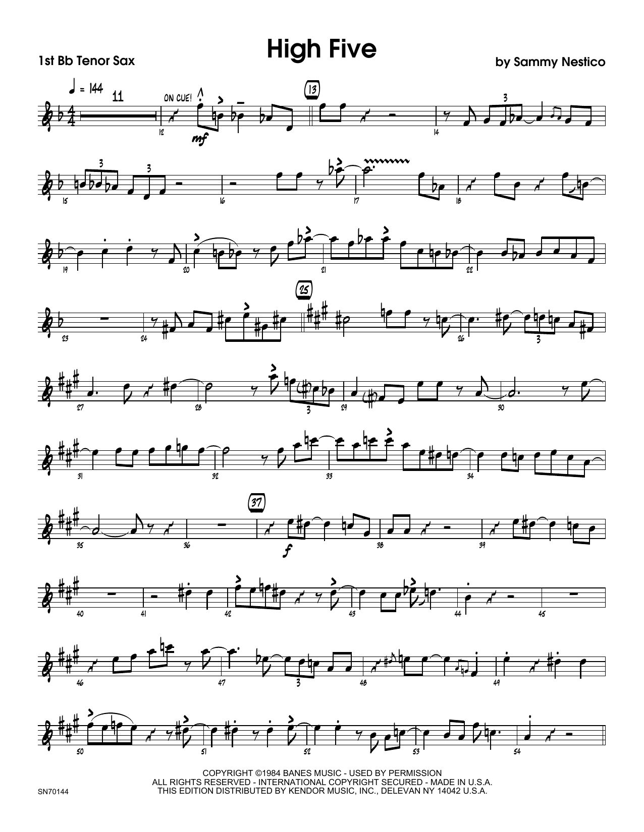 Download Sammy Nestico High Five - 1st Tenor Saxophone Sheet Music