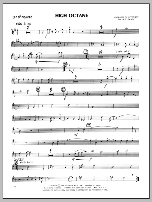 Download Jeff Jarvis High Octane - 1st Bb Trumpet Sheet Music