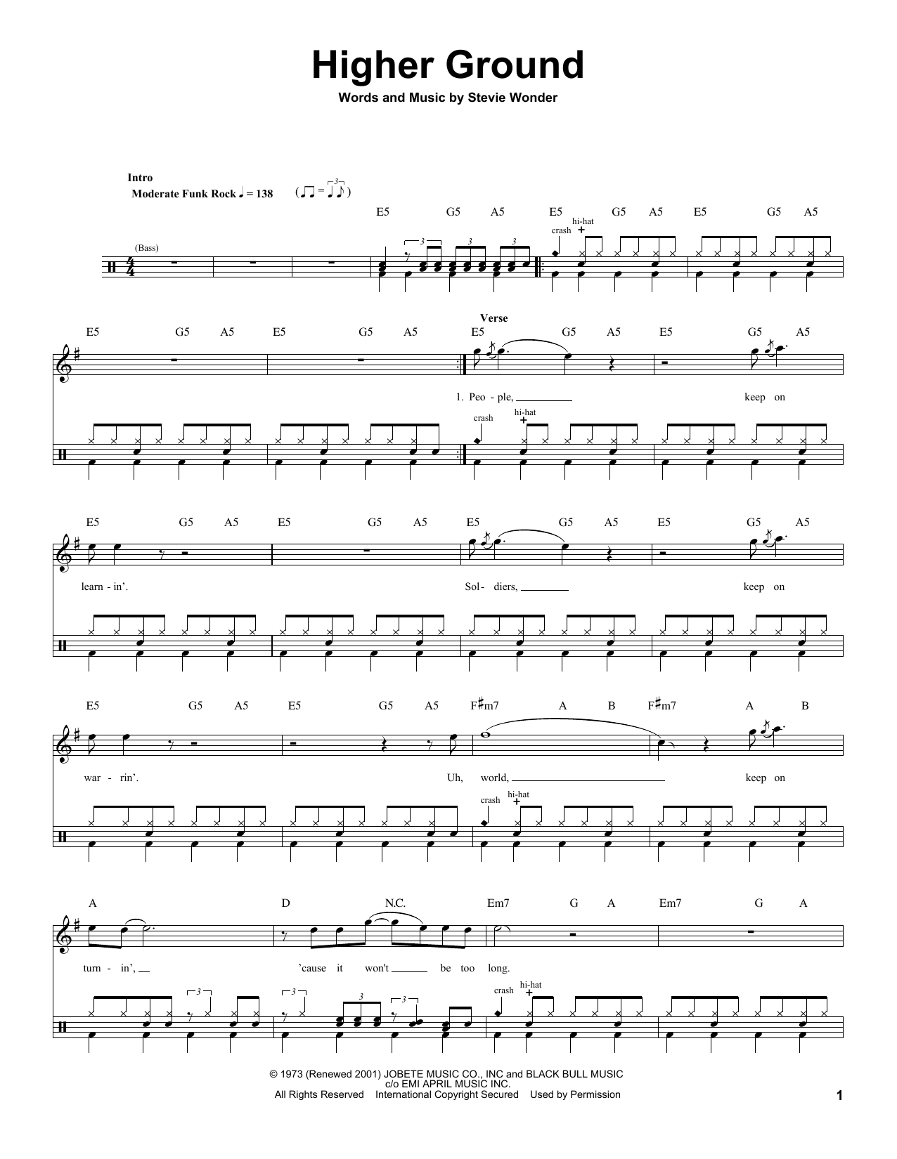 Download Red Hot Chili Peppers Higher Ground Sheet Music