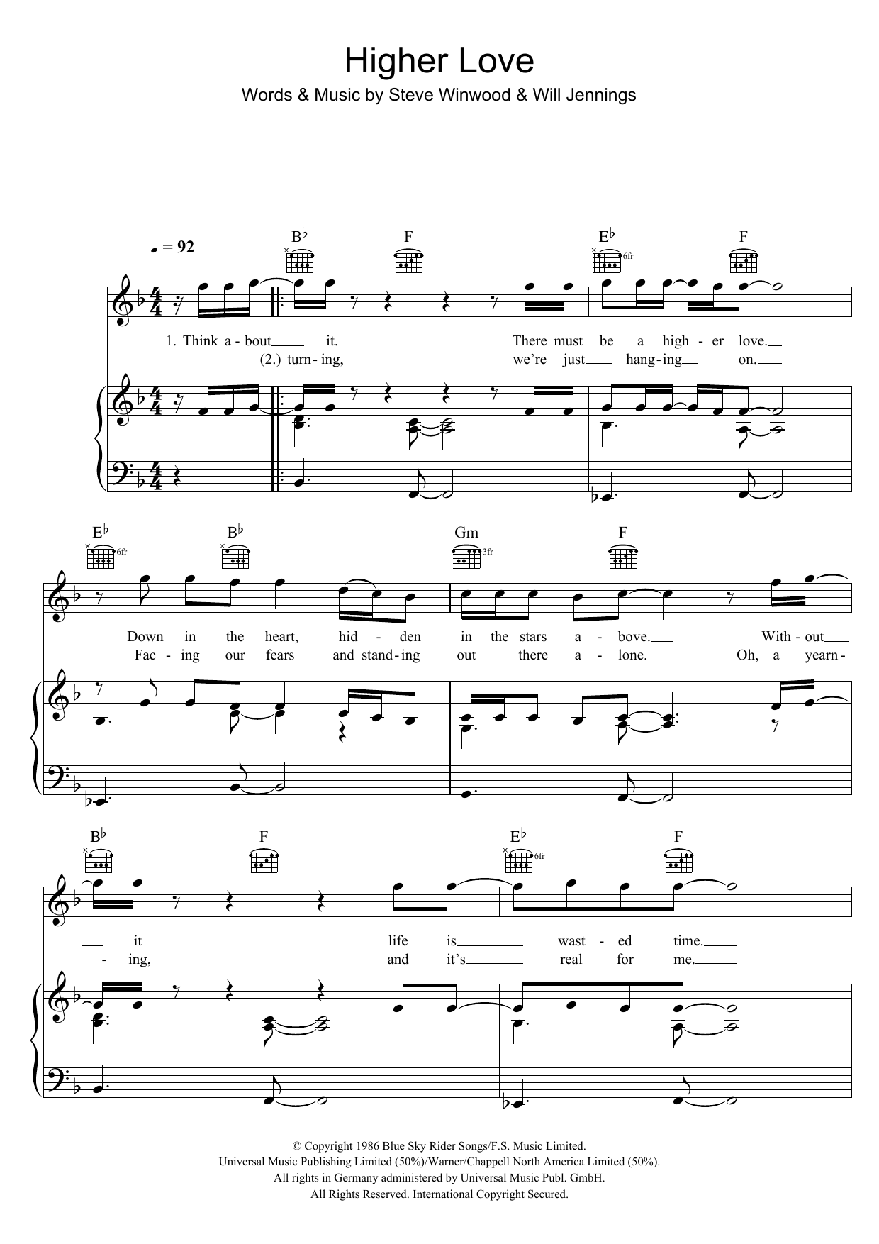 Download James McMorrow Higher Love Sheet Music