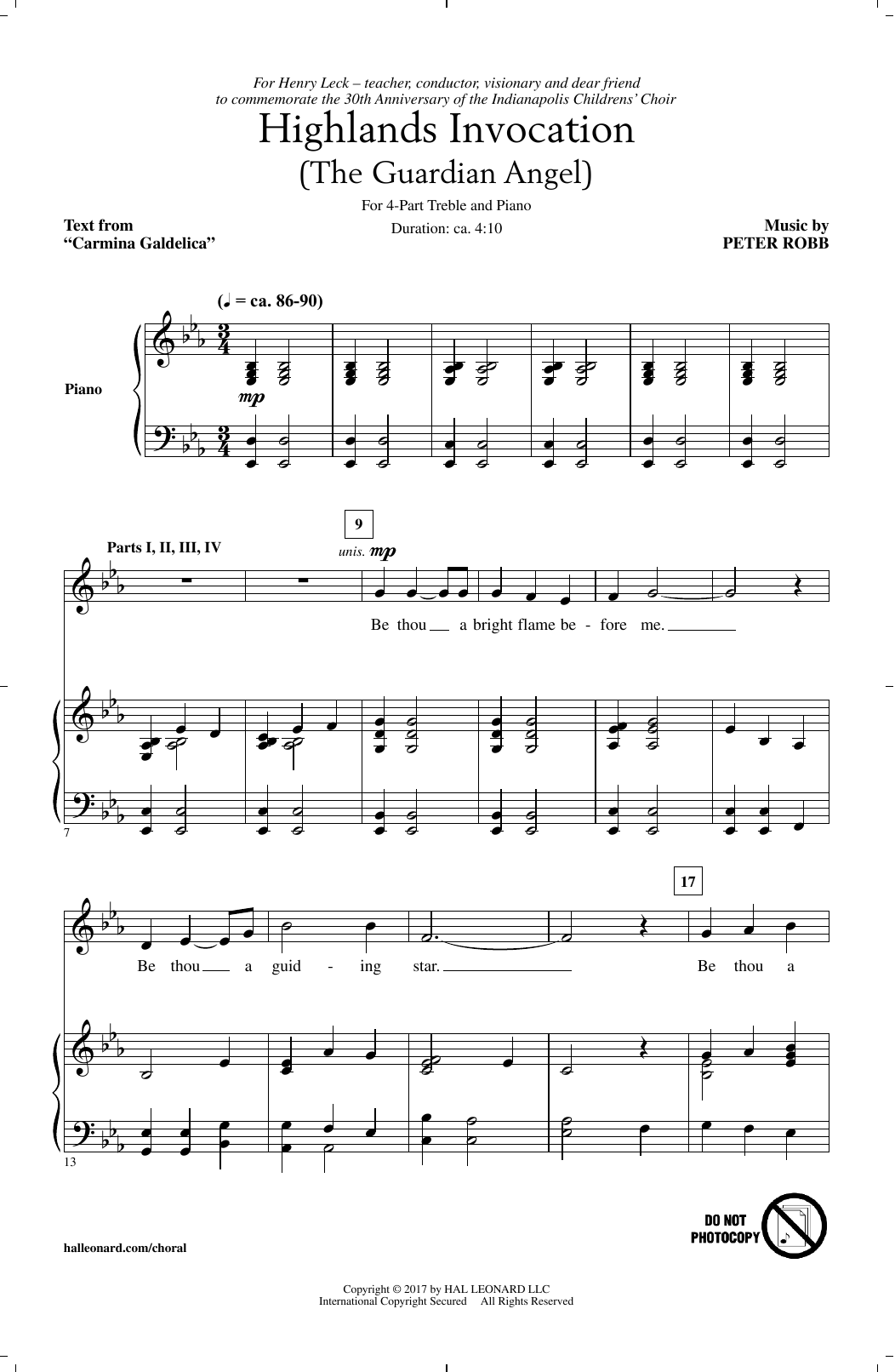 Peter Robb Highlands Invocation sheet music notes printable PDF score