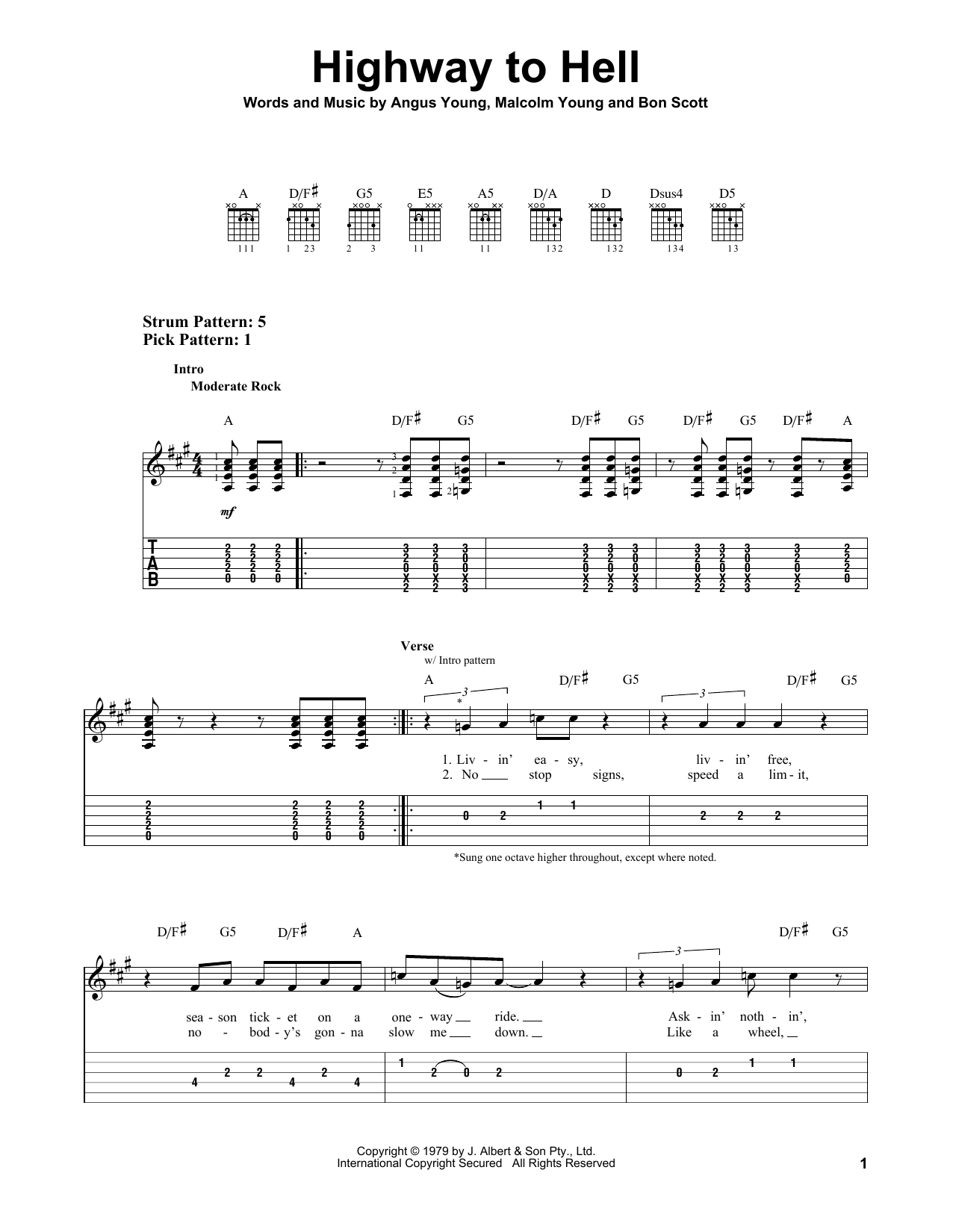 Download AC/DC Highway To Hell Sheet Music