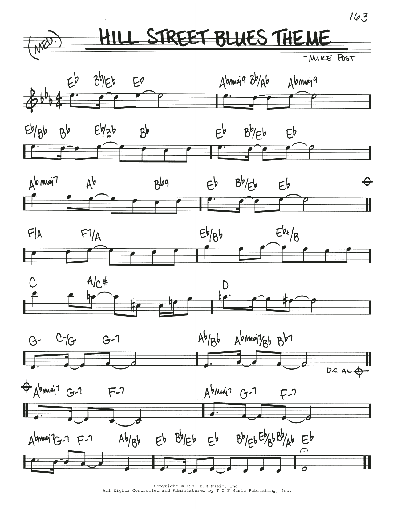 Download Mike Post Hill Street Blues Theme Sheet Music