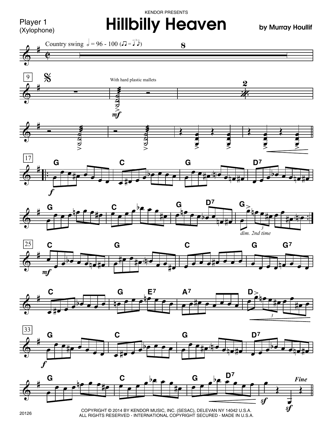 Download Murray Houllif Hillbilly Heaven - Percussion 1 Sheet Music