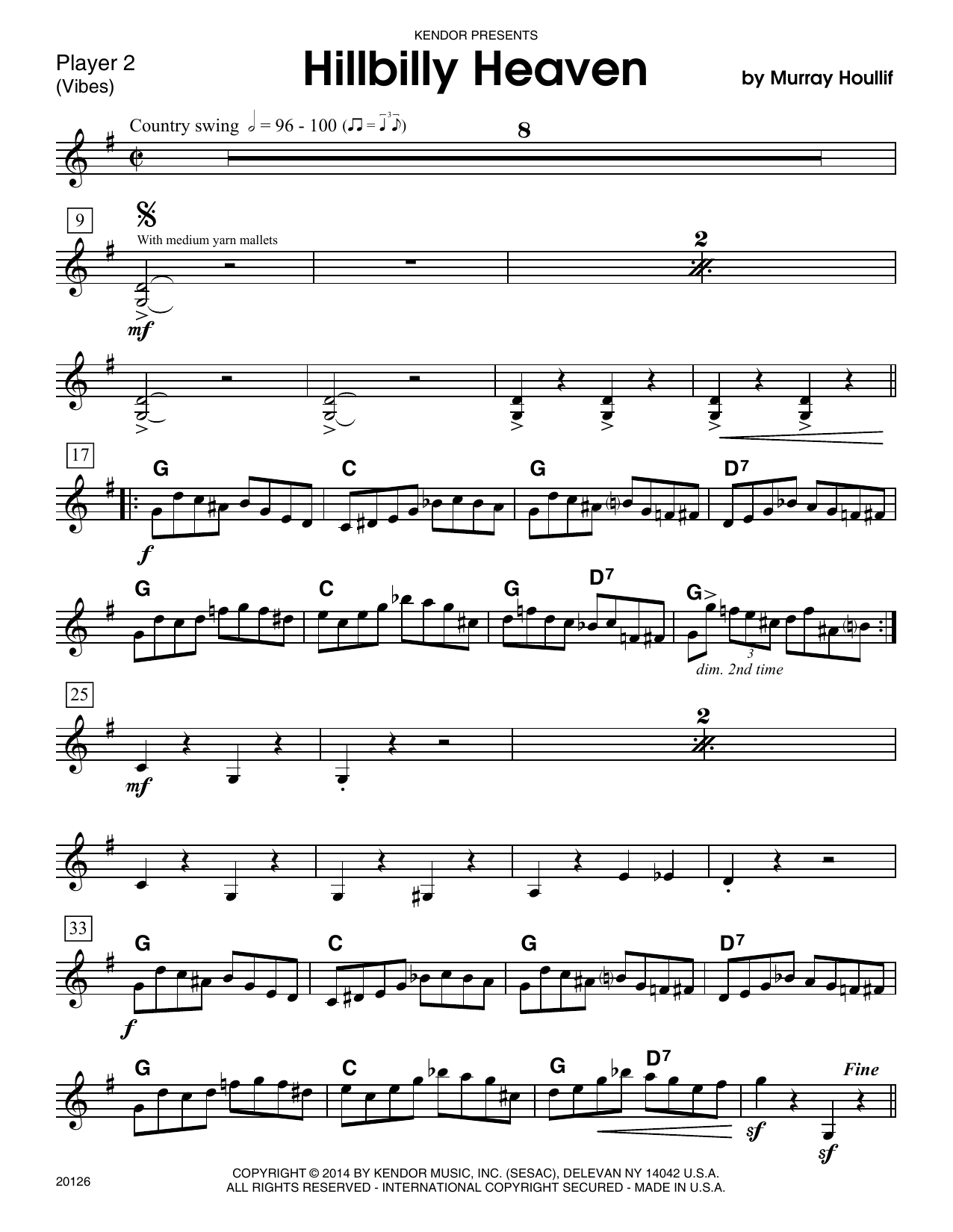 Download Murray Houllif Hillbilly Heaven - Percussion 2 Sheet Music