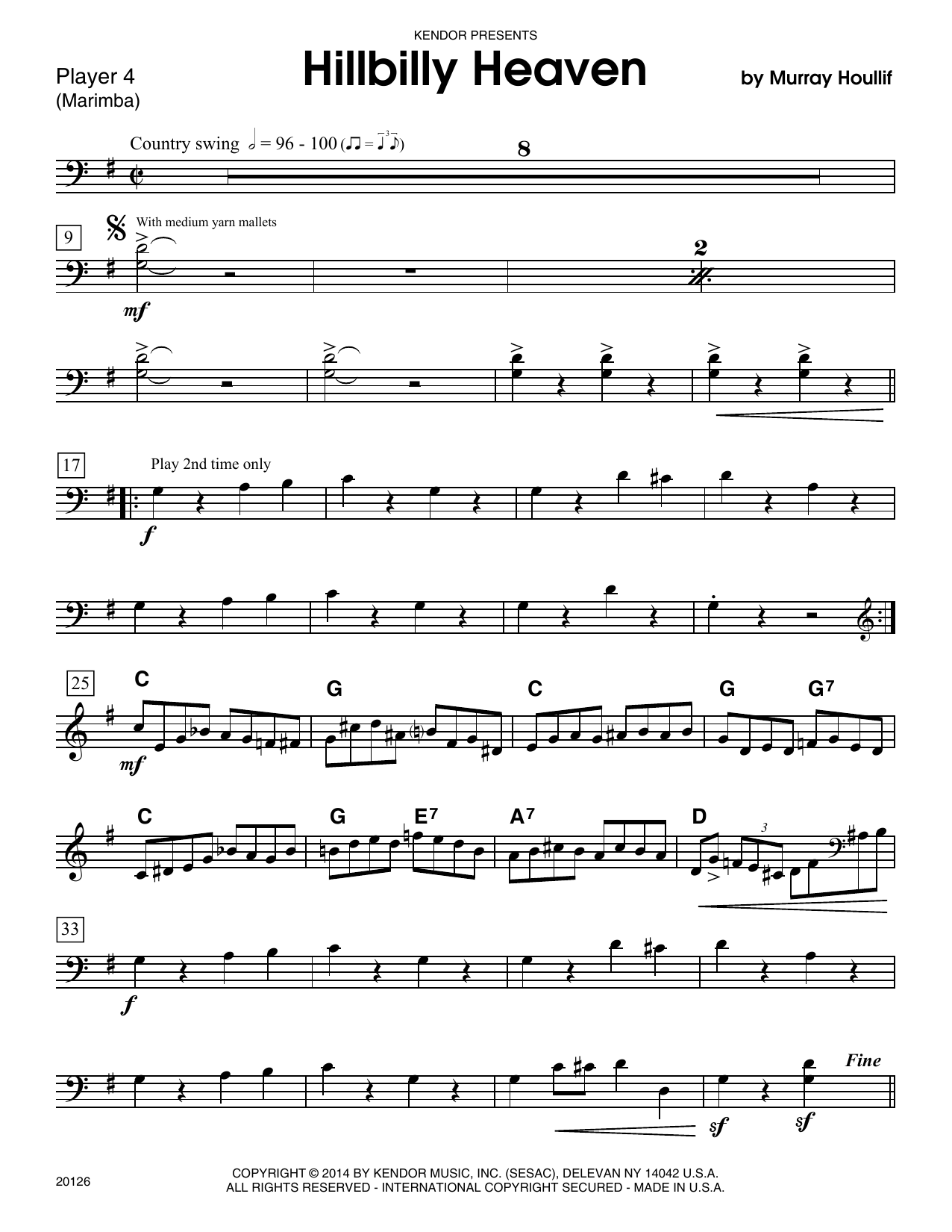 Download Murray Houllif Hillbilly Heaven - Percussion 4 Sheet Music