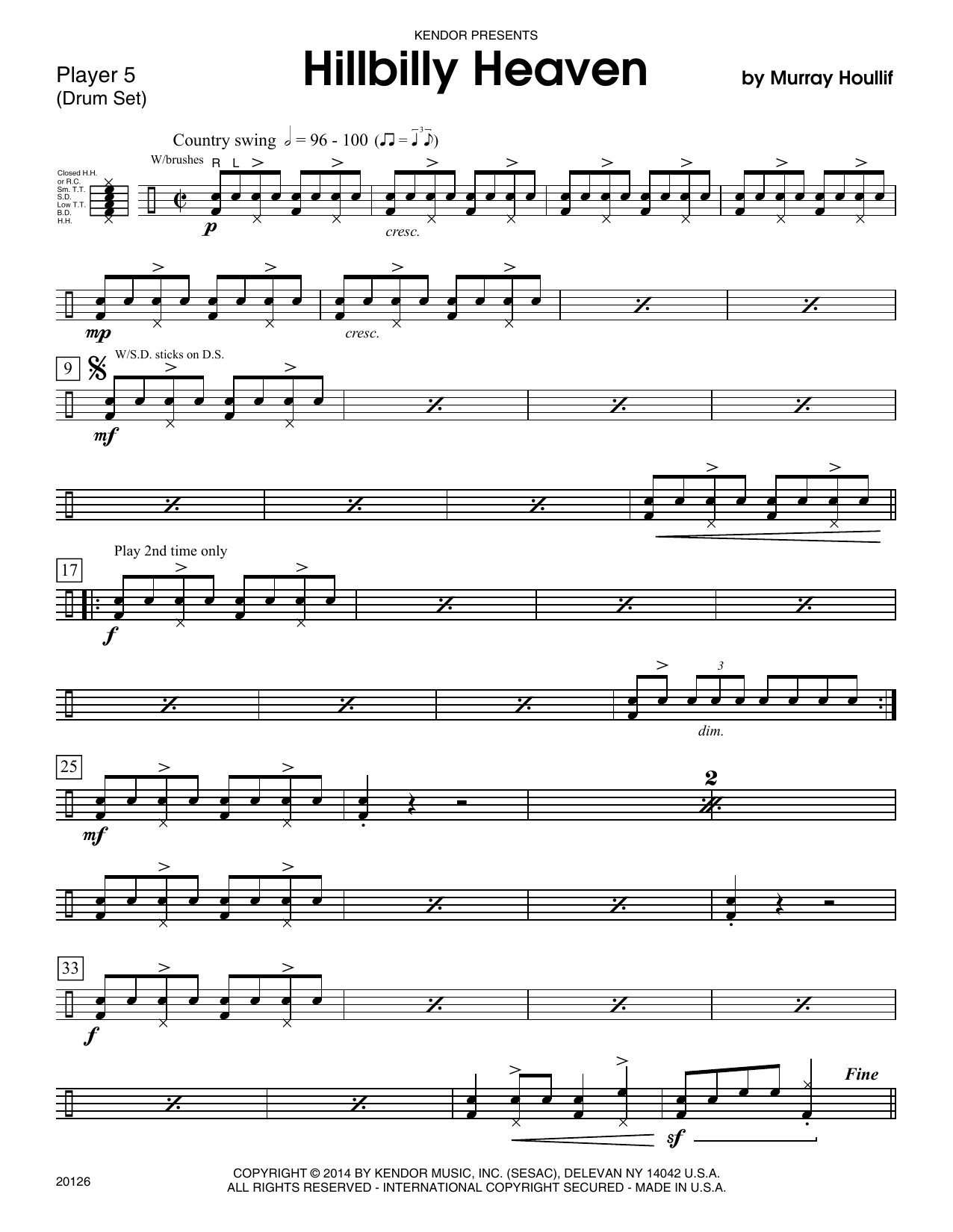 Download Murray Houllif Hillbilly Heaven - Percussion 5 Sheet Music