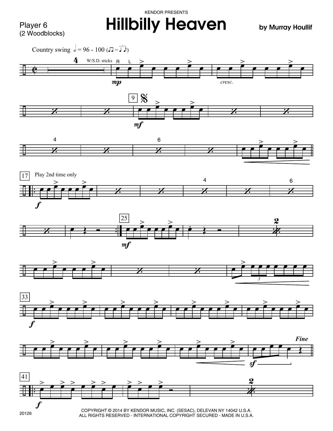 Download Murray Houllif Hillbilly Heaven - Percussion 6 Sheet Music