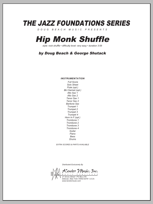 Download Doug Beach & George Shutack Hip Monk Shuffle - Conductor Score (Ful Sheet Music