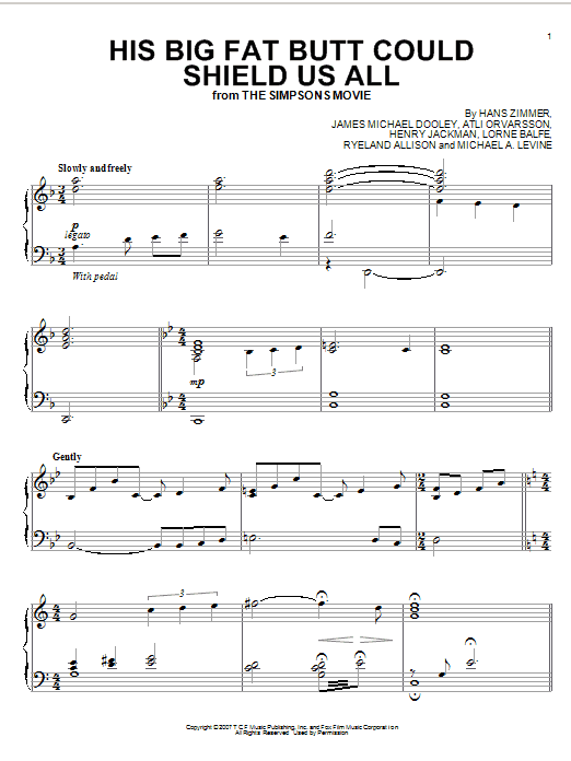 Download Hans Zimmer His Big Fat Butt Could Shield Us All Sheet Music