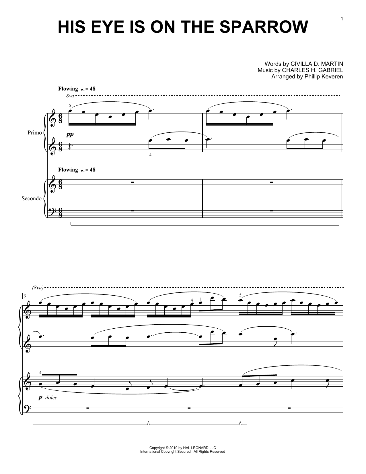Download Charles H. Gabriel His Eye Is On The Sparrow (arr. Phillip Sheet Music