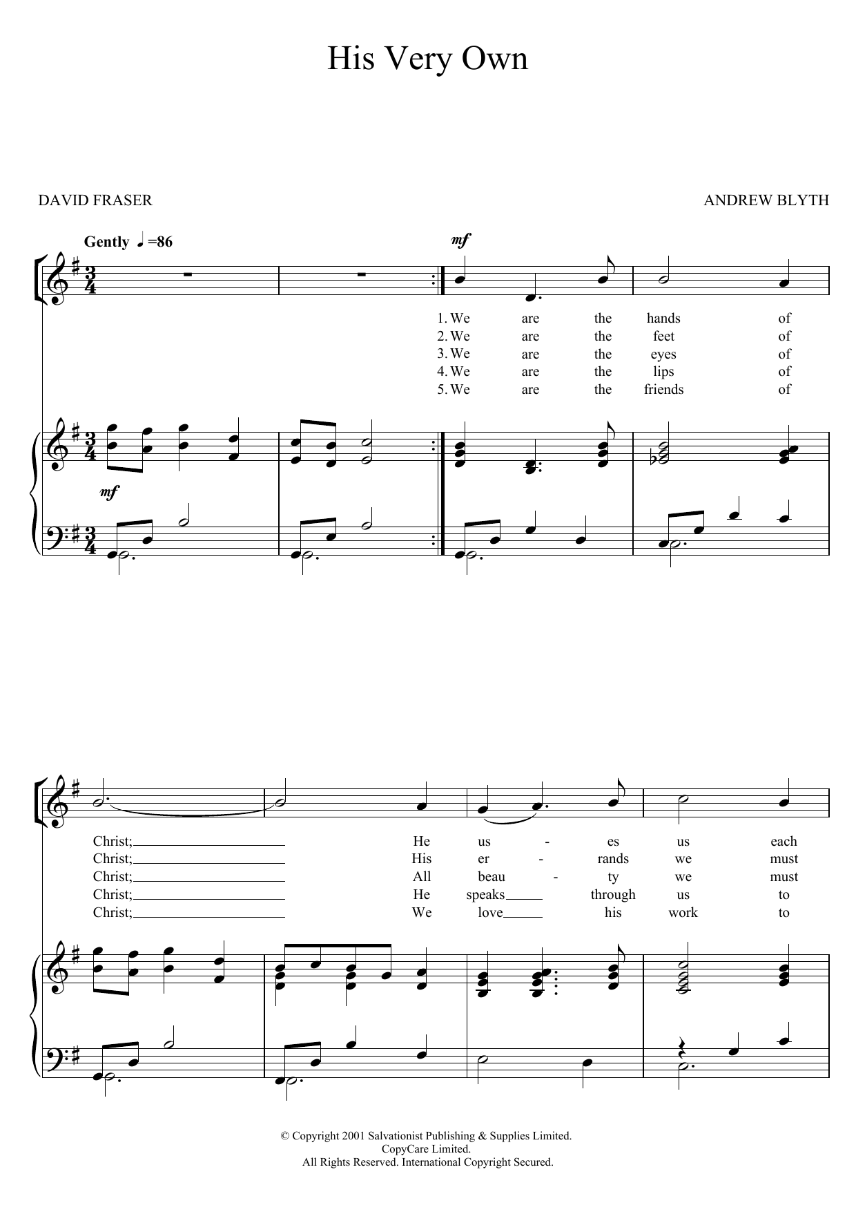 Download The Salvation Army His Very Own Sheet Music