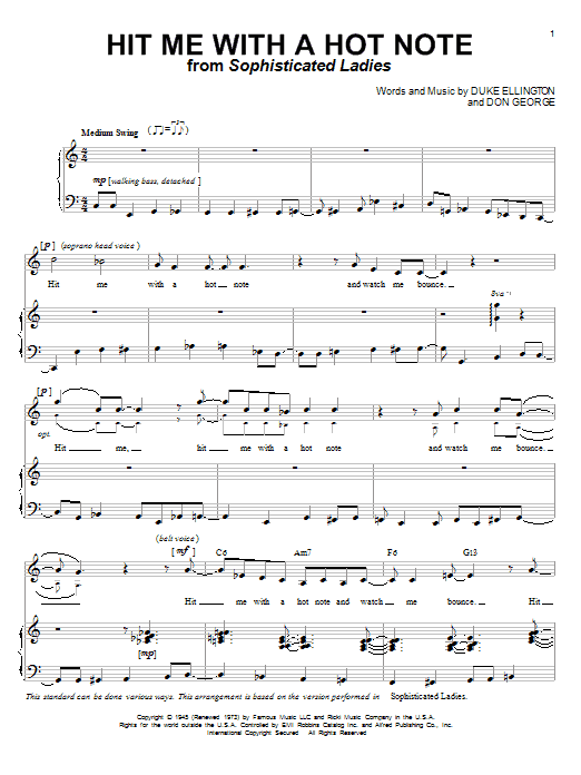 Download Duke Ellington Hit Me With A Hot Note Sheet Music