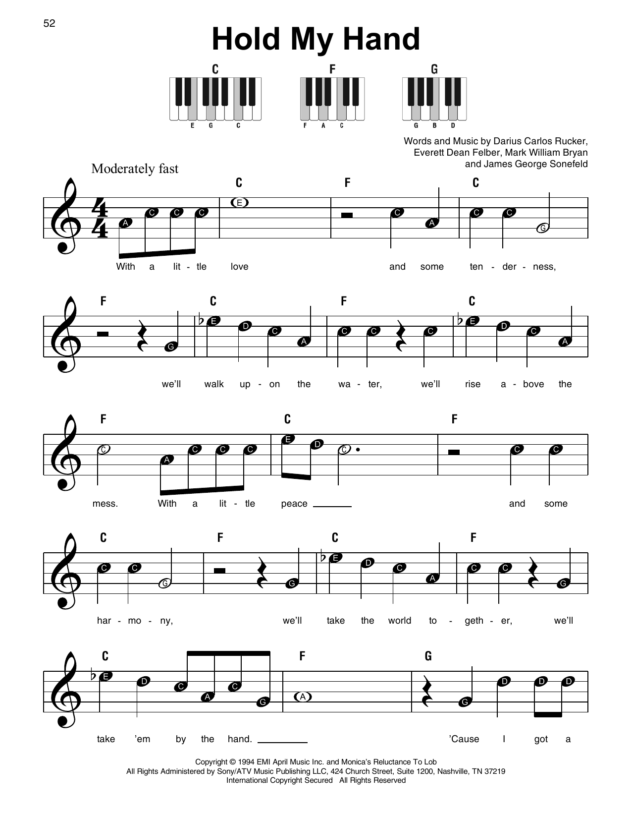 Download Hootie & The Blowfish Hold My Hand Sheet Music