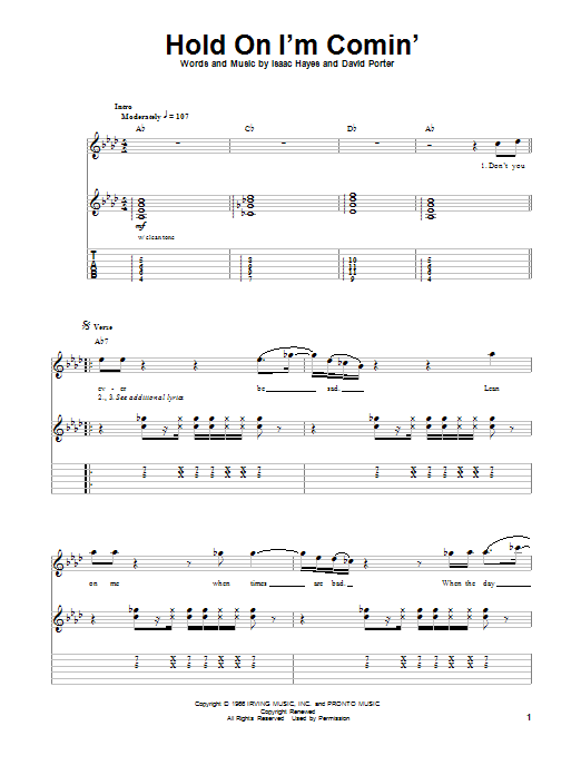 Download B.B. King & Eric Clapton Hold On I'm Comin' Sheet Music
