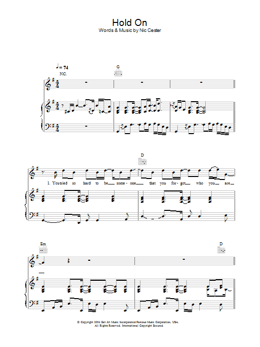 Download Jet Hold On Sheet Music