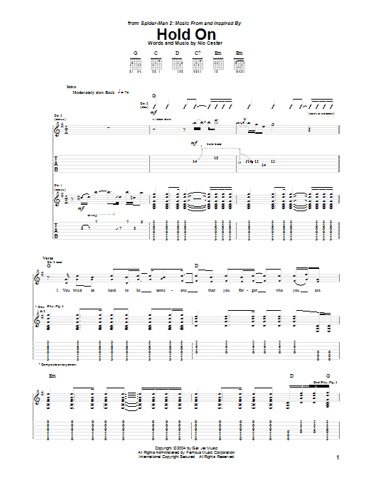 Download Jet Hold On Sheet Music