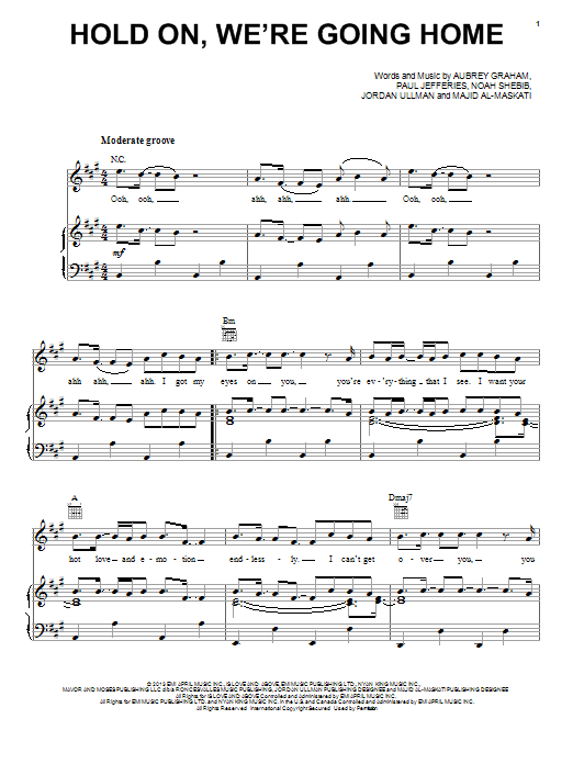 Download Drake Hold On, We're Going Home Sheet Music
