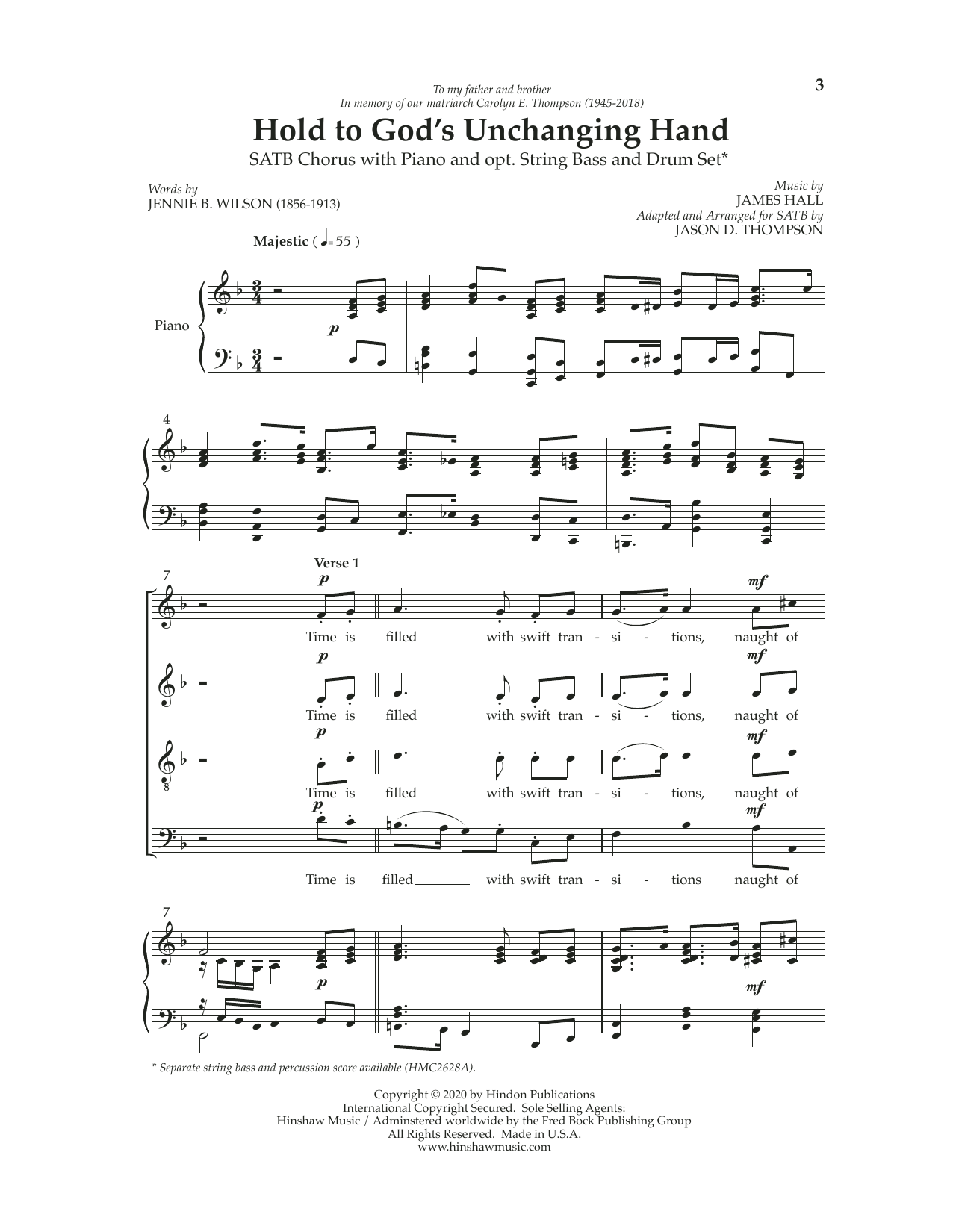 Download Jason D. Thompson Hold To God's Unchanging Hands Sheet Music