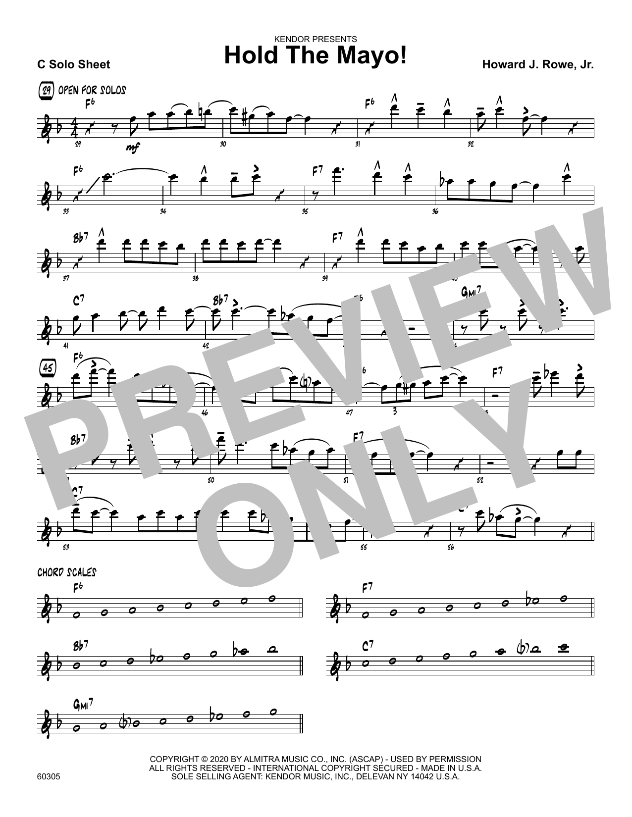 Download Howard Rowe Hold The Mayo! - C Solo Sheet Sheet Music