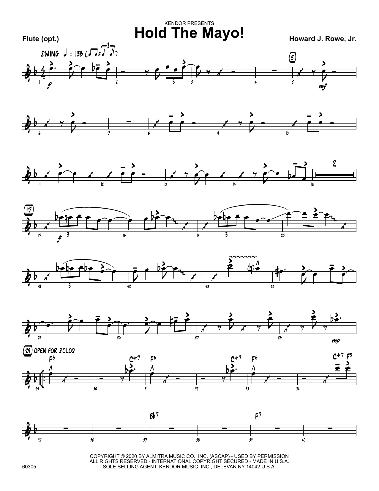 Download Howard Rowe Hold The Mayo! - Flute Sheet Music