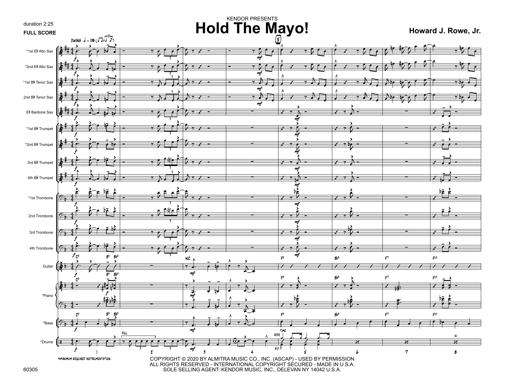 Download Howard Rowe Hold The Mayo! - Full Score Sheet Music