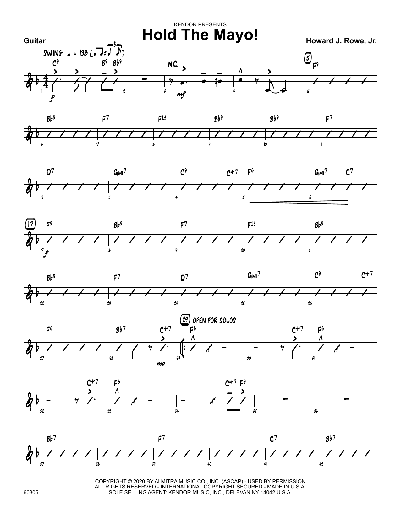 Download Howard Rowe Hold The Mayo! - Guitar Sheet Music
