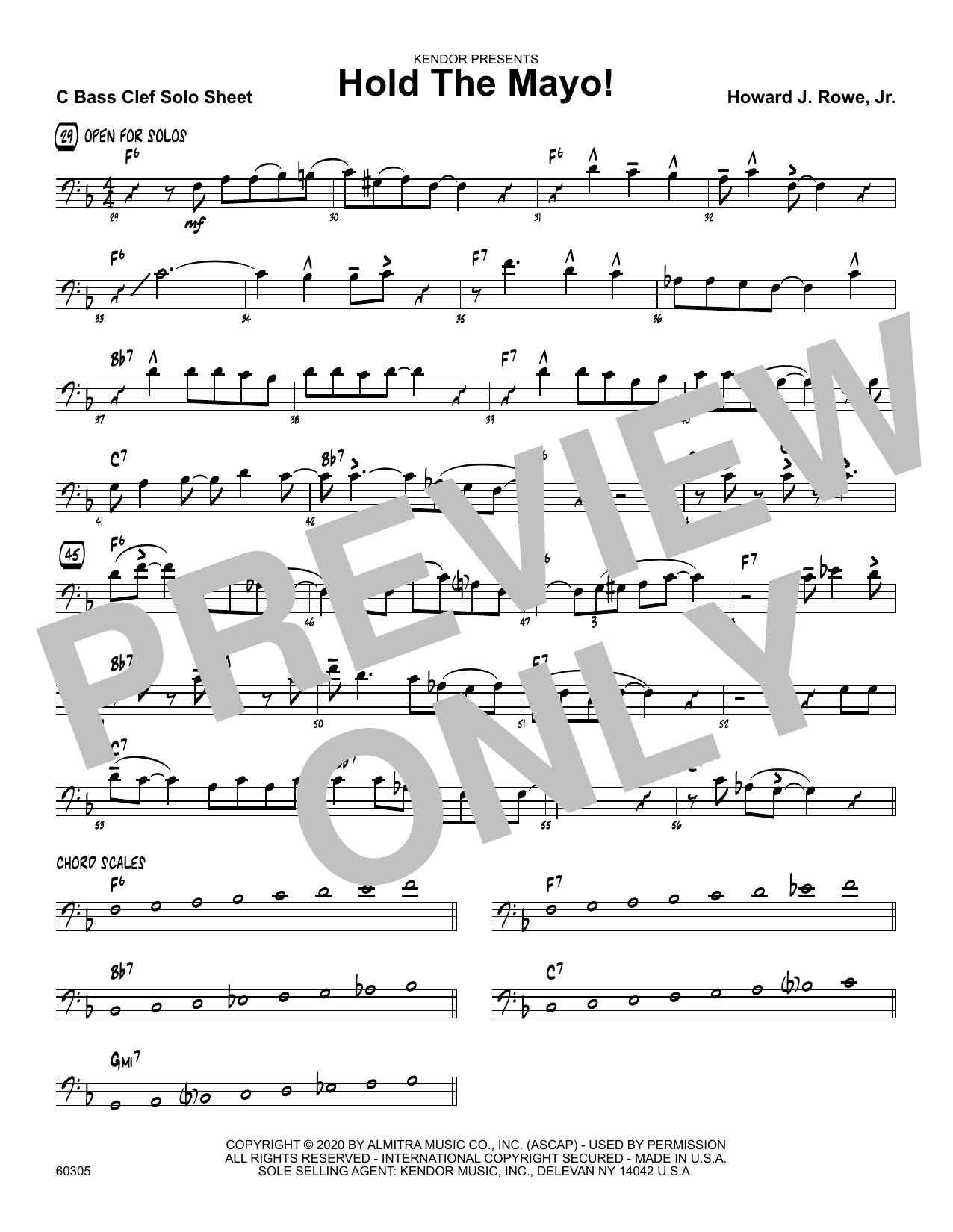 Download Howard Rowe Hold The Mayo! - Solo Sheet - Trombone Sheet Music